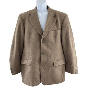 Bachrach Blazer Mens 40R Camel 100% Cashmere Sport Coat 3 Button Notch Lapel‎